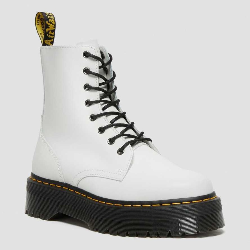 Dr. Martens White PLATFORM BOOTS (JADON)